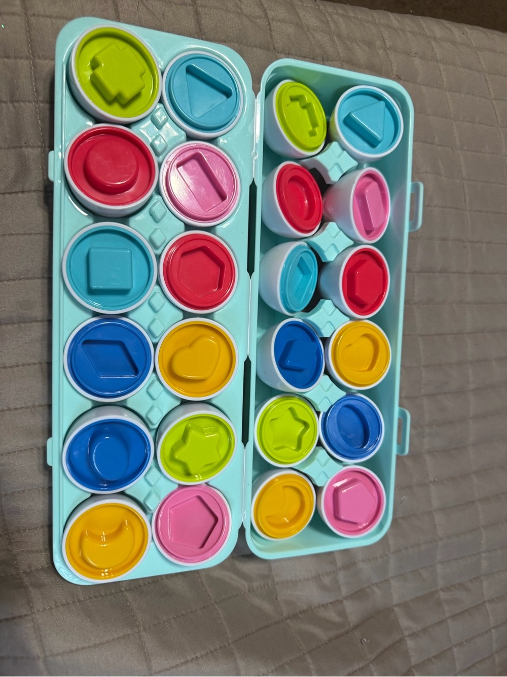 Kidzlane 12-Piece Shape Sorting & Matching Egg Toy Toddler Learning Toy Kidcore